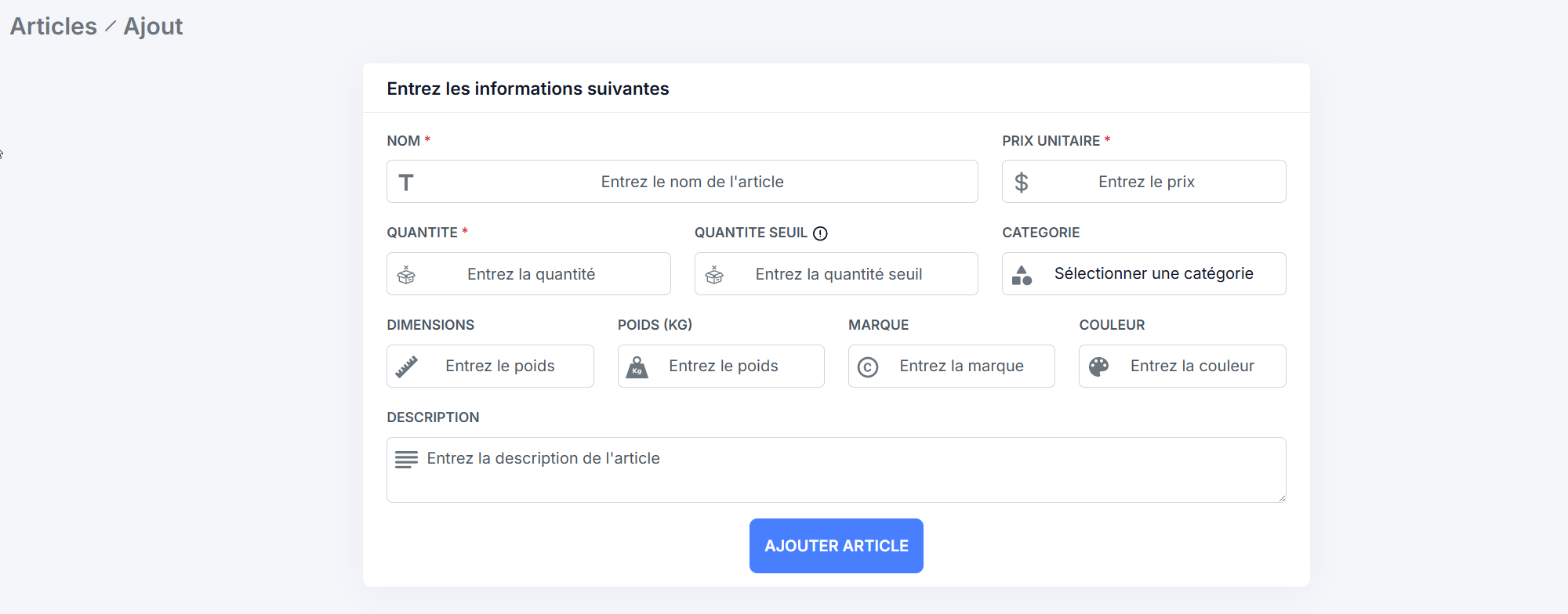Formulaire d'ajout