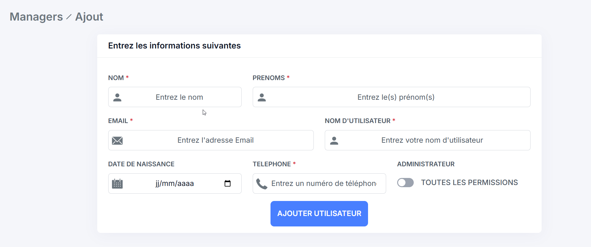 add manager form