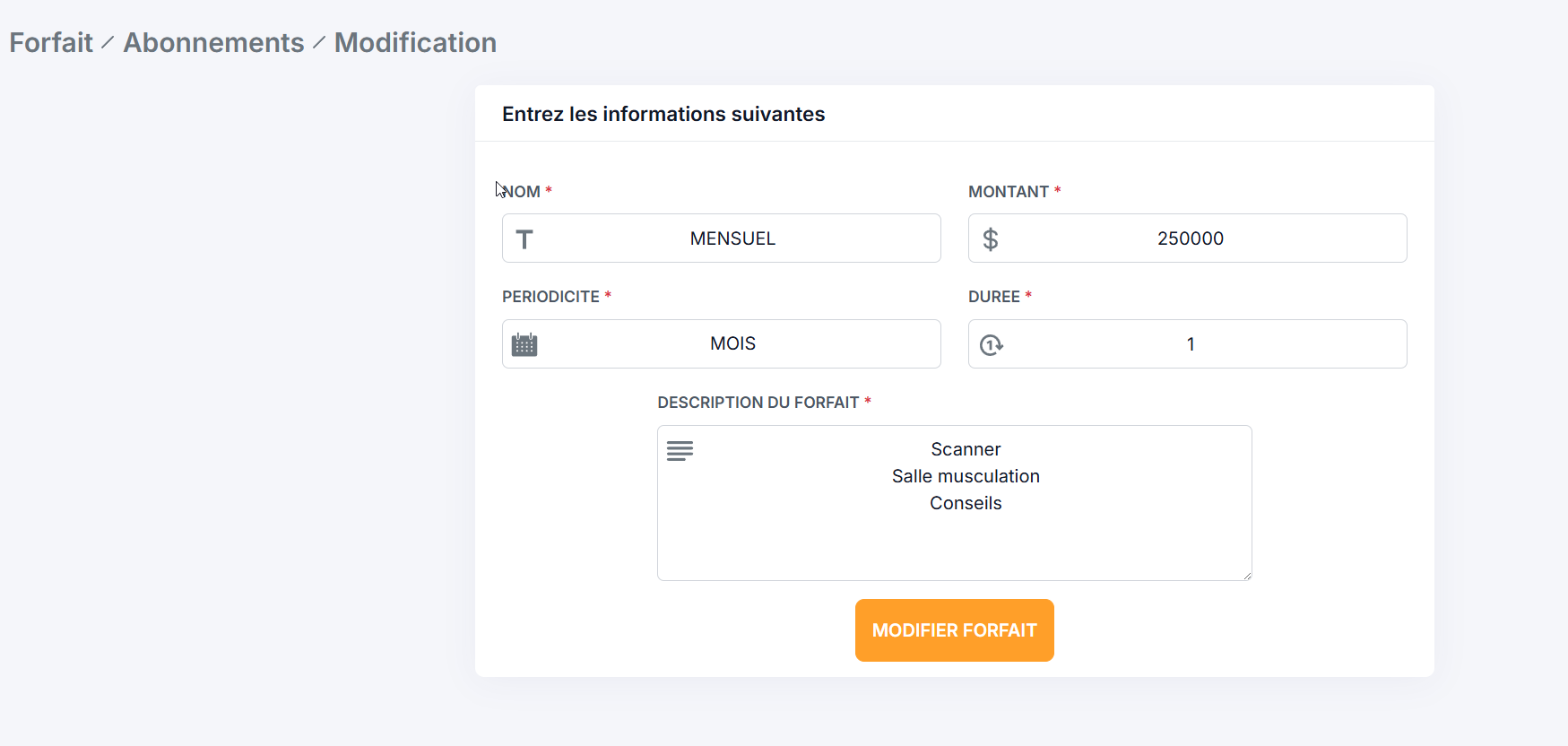update form