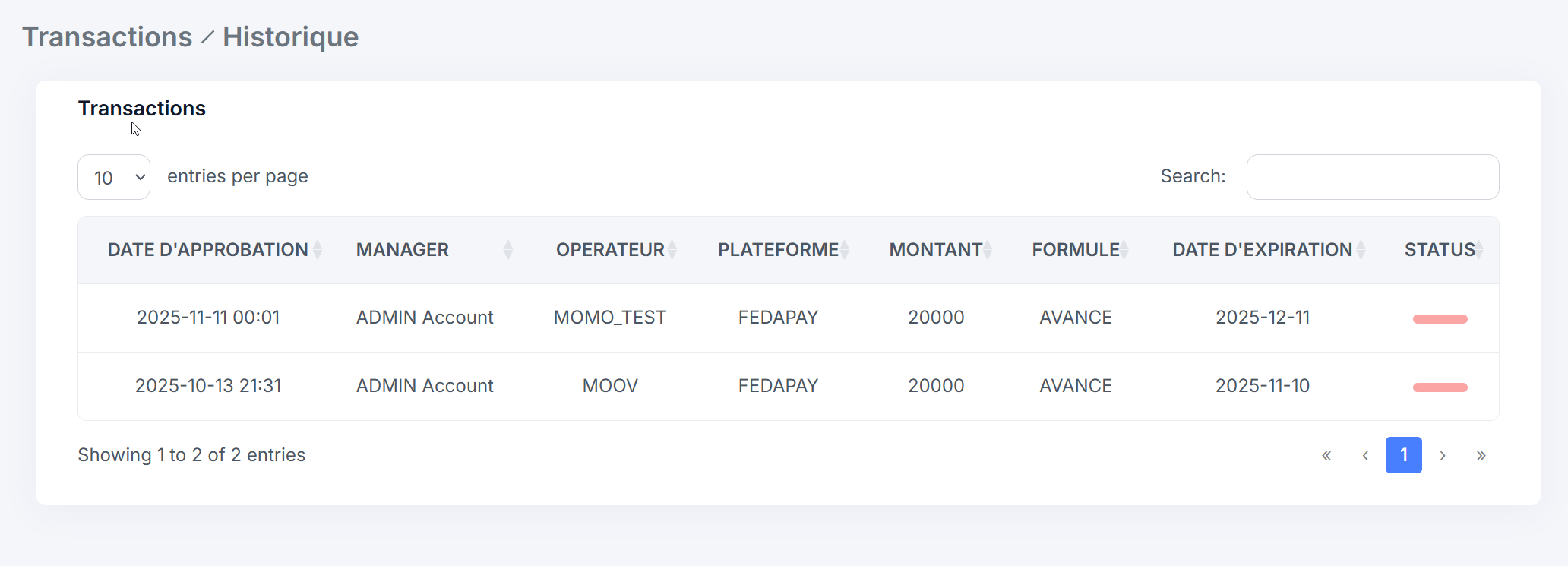 payment historic